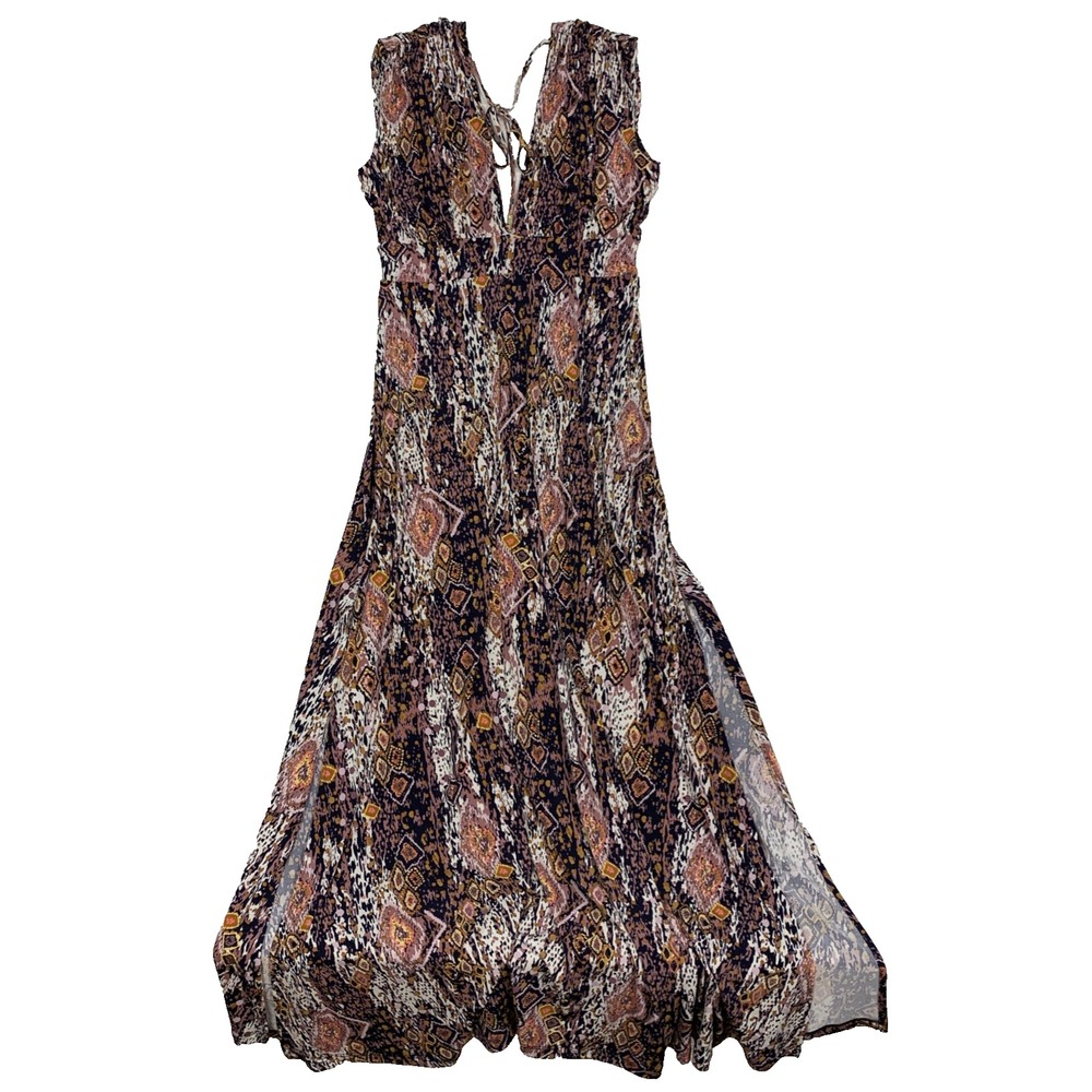 Veronica M Geometric Print Maxi Dress Womens Medium Empire Waist Sleeveless Boho